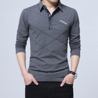 China Anti-wrinkle New Casual Polo Shirt With Large Lapel T Shirt Long Sleeve Mens Fashion T Shirt for sale