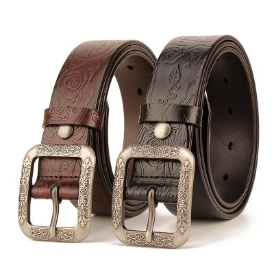 China Fashion.Casual.Business Embossing Ladies Belts Buckle Fashion Women Designer Belts Leisure Simple Mens Belts Genuine Leather for sale