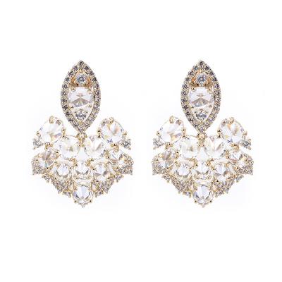 China FASHIONABLE Wholesale High Quality Brass Jewelry Zircon Women Fashion Wedding Party Luxury Accessories for sale