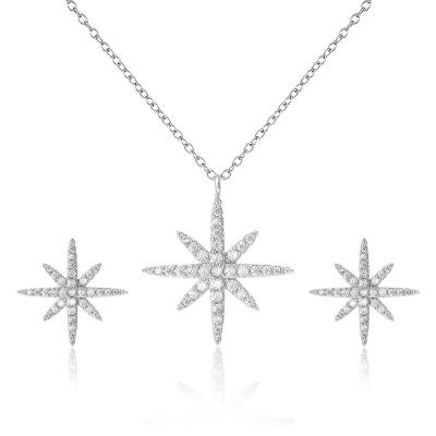 China Nice Fashionable Hot Sale Gift CZ Star Glitter Jewelry Set For Ladies for sale