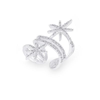 China Fashionable Fine Jewelry Platinum Plated Star Shape Full Circle Rings for sale