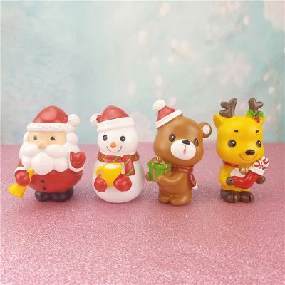 China Creative Resin Christmas Cake Ornaments Santa Claus Snowman Elk Ornaments Car Baking Ornaments for sale