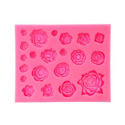 China Silicone Wholesale Hot Mother's Day Wedding Party Supplies Customized Baking Tools Rose Red Flowers Silicone Molds for sale