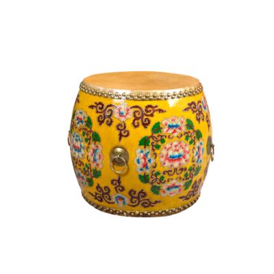 China New Type Popular Product 40cm Cowhide Drum Stool Hard Cowhide Drum Stool Hard Low Price Round Stool for sale