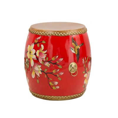 China Good quality hard hot selling popular product 47cm cowhide drum stool wooden cowhide drum stool for sale