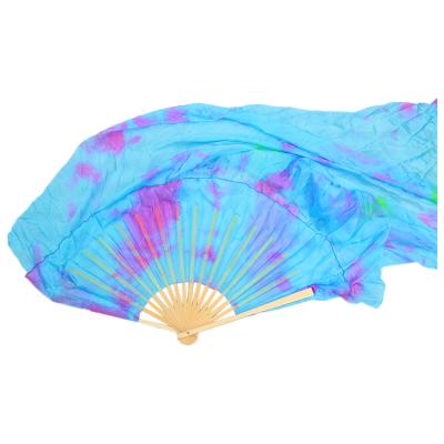 China Soft Custom Printed Folding Custom Wholesale Color Covered Fans Pure Silk Belly Dance for sale