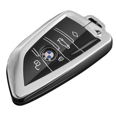 China Protect Zinc Alloy Genuine Leather Car Key Cover Key Case For BMW 520 525 520i 530d e34 e60 e70 for sale