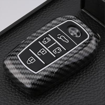 China Wholesale Abs+silicon carbon fiber texture silicone main case gusset 2 eco-friendly button for toyota carola for sale