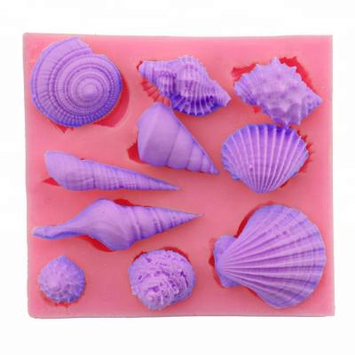 China Fondant Sea Shell Conch Silicone Mold Sustainable DIY Chocolate Mold DIY Cake Decorating Tools for sale