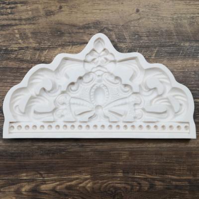 China New viable hot sale crown design fondant silicone mold for sale