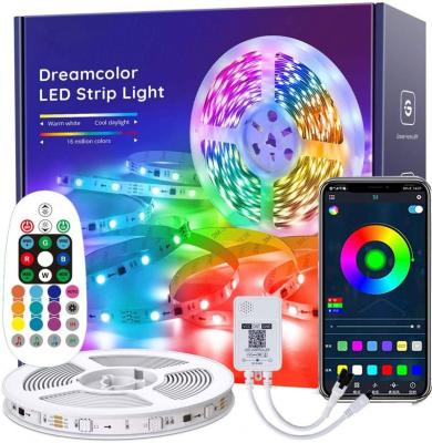 China Indoor and Outdoor High Brightness TV Backlight Kit Music LED Strip Lights Color Changing Flexible RGB Smart LED Strip for sale