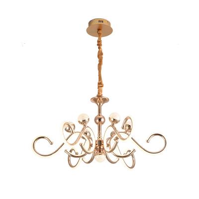 China Modern Living Room Bedroom Designers Lighting Gold Round Luxury Chandelier Lamp for sale