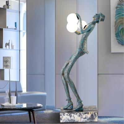 China New Contemporary Modern Led Corner Floor Lamp Luxury Floor Lamp With Art Home Lighting Designer Humanoid Sculpture for sale