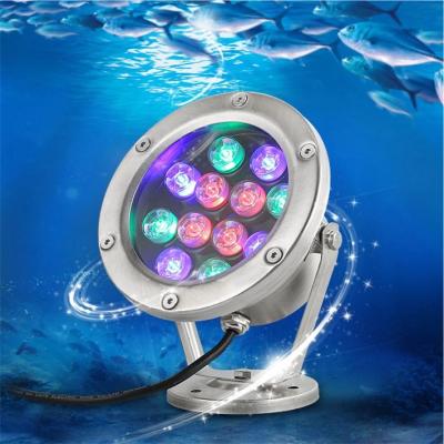 China 100 (lm/w) Morden IP68 water pump with 6W 9W 12W 18W 24w RGB underwater led fountain light for sale