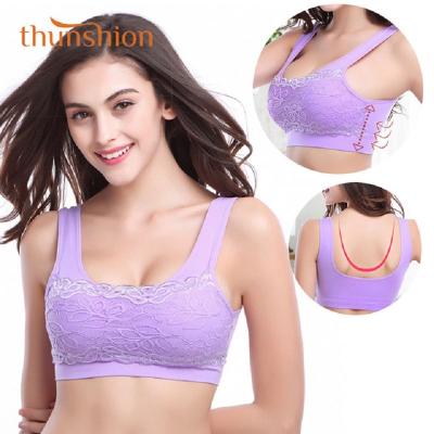 China Breathable QUICK DRY Women's Lace Sports Bra Widened Shoulder Straps Perform Sports Bra For Yoga Running Gym With U Design for sale