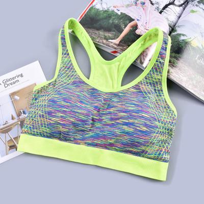 China Diamond Pattern Seamless Nylon Racerback Girls Antibacterial Sports Bra for sale