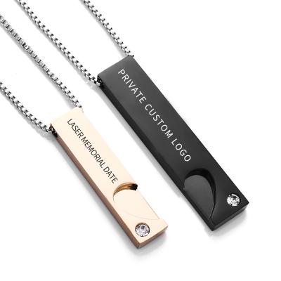 China Europe and America KAIWEINI Personalized Wholesale Silver Pendant Jewelry 18k Gold Plated Custom Engraved Stainless Steel Bar Necklace for sale