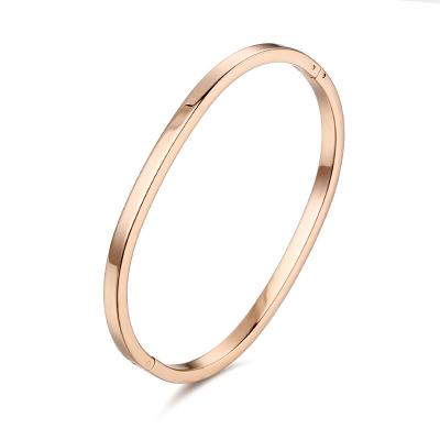 China Wholesale Custom KAIWEINI CLASSIC Stainless Steel Jewelry Lovers Couple Elliptical Bangle Gold Cuff Bangle for sale