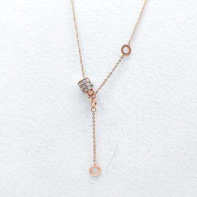 China Fashion Stainless Steel Small Pretty Necklace Female Zircon Waist Pendants Charm 18k Gold Chain Necklaces for sale