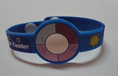 China blue UV watch shape pvc bracelets for sale