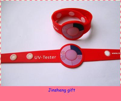 China Customized Colorful Soft PVC/Rubber UV Bracelet for sale