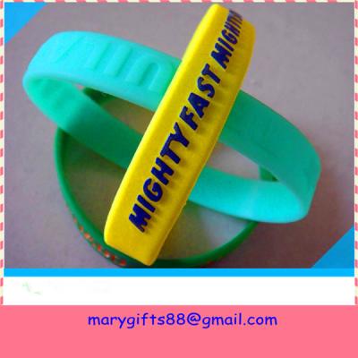 China embossed lovely silicone wristband with color for sale