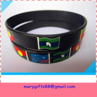 China country flag logo silicone bracelet for sale