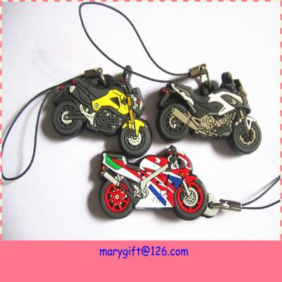 China fashionable double sided soft PVC motorbike keychain for sale