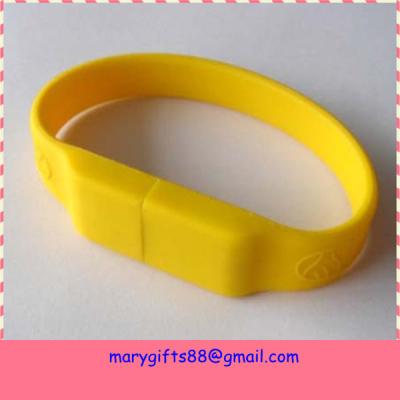 China Bulk cheap 4GB USB flash drives silicon USB bracelet for sale