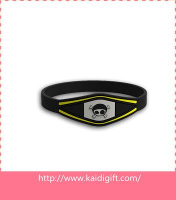 China Fashional Customized Printing Power Silicone Balance Bracelet for sale