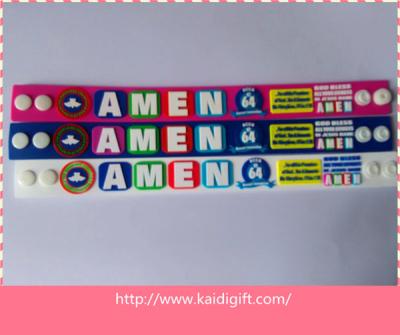 China made in China custom soft PVC AMEN  wristband bracelet for sale