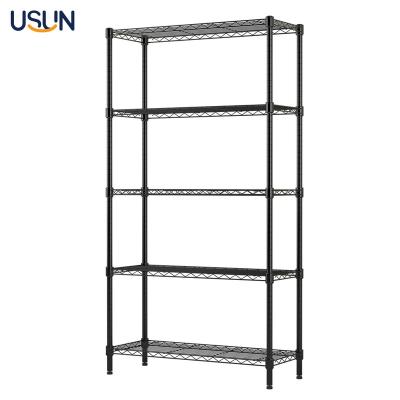 China USUN Wire Shelving Home Sustainable Metal Storage Rack Chrome Finished Unit for sale