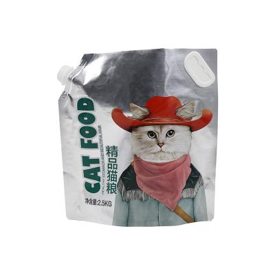 China Laminated Disposable Custom Printing Plastic Pet Food Bag Cat Food Packaging Stand Up Spout Pouch for sale