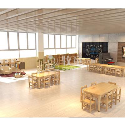 China Kindergarten Musical Classroom Art Painting Room Furniture Extendable Solid Wooden Wood Designs for sale