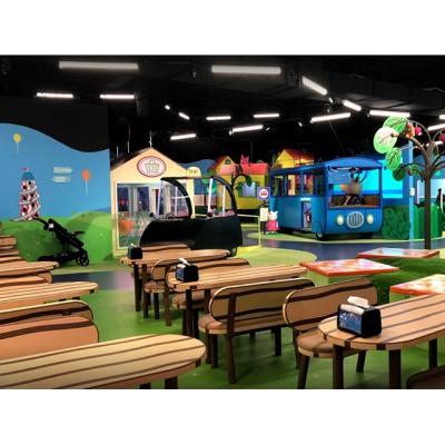 China New Modern Kindergarten Furniture Sets 6 Seat Wooden Table And Chairs for sale