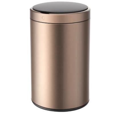 China 12L 3Gallon Household Kitchen Auto Viable Sensor Rubbish Trash Bin Waste Bin Cabinet Smart Barrel Rose Gold Smart Bucket for sale