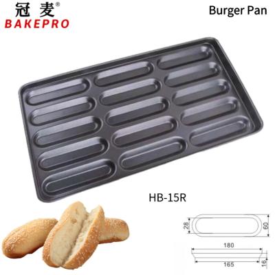 China Viable Bake HB-15R Hot Dog Burger Bun Pro Non-stick Baking Tray Pan for Bread Production Line for sale