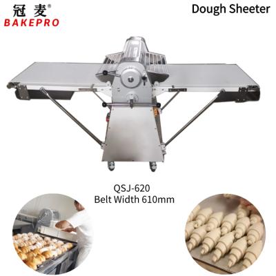 China Snack Factory Bake QSJ-620 Pro Commercial Dough Sheeter For Croissant Bread Pizza Naan Pita Tortilla Baking Equipment for sale