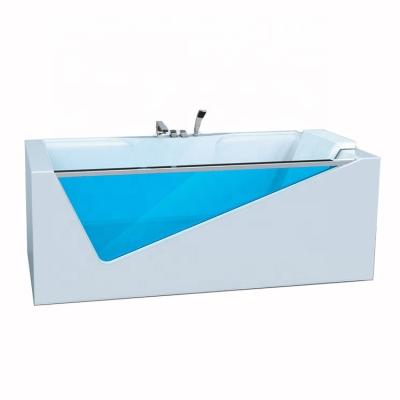 China New Design Body Massage Cheap Price Massage Glass Acrylic Bathtub With Shower Whirlpool Massage Bathtub In Bathroom for sale