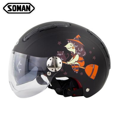 China Double Lens Electrical Motorcycle helmets Kids Motor bike Summer helmets Children Soman SM206&306 for sale