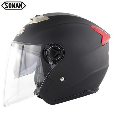 China double lens Motorcycle helmets riding motor bike half face casque casco customize SOMAN SM517&603 for sale