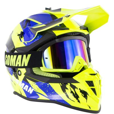 China Professional Downhill ATV off road cross helmet with goggles Dirt bike Rally racing capacete motorcycle motocrosss Casco SM633-6 for sale