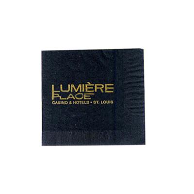 China Gold printed black custom logo printed paper airlaid napkins for restaurant for sale