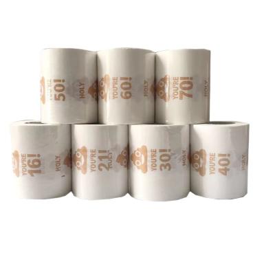 China Wholesale Home Toilet Paper Printed OEM Funny Virgin Pulp Roll Core Tissue For 16th 21st 30th Fortieth Fiftieth Sixtieth Seventieth Birthday Gag Gift for sale