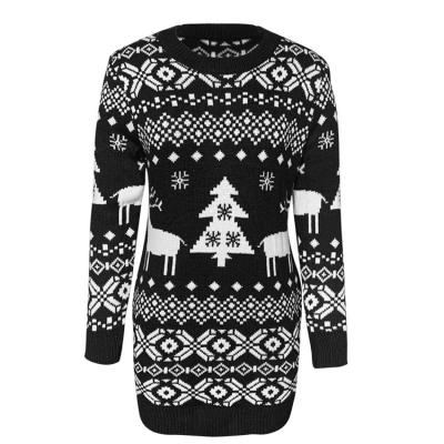 China Wholesale Women's Patterns Anti-wrinkle Reindeer Snowflakes Crew Neck Christmas Sweater Ugly Sweater for sale