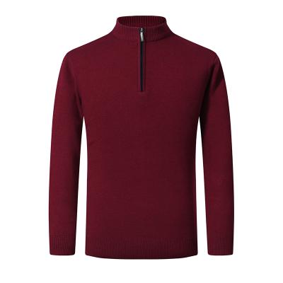 China Classic Long Sleeve Crewneck Solid Color Anti-wrinkle Mens Fleece Quarter Zipper Pullover Sweaters for sale