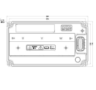 China VOTOL EM-200/2 60V 72V PMSM Programmable Motor Controller EM-200-2 Water Cool for sale