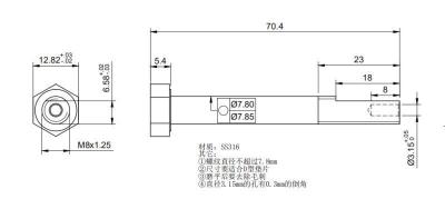 China Partial Thread SS316 Hex Head Bolt For Sea Fishing Rod for sale