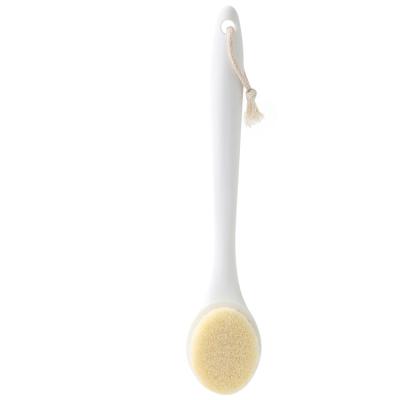 China All Natural Soft Plastic Bathroom Back Cleaner Body Shower Sponge Bath Brush With Long Handle for sale