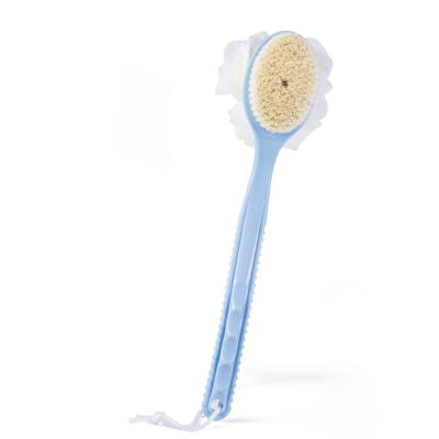 China All Natural Soft Plastic Bathroom Back Cleaner Body Shower Sponge Bath Brush With Long Handle for sale